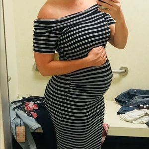 Striped maternity dress